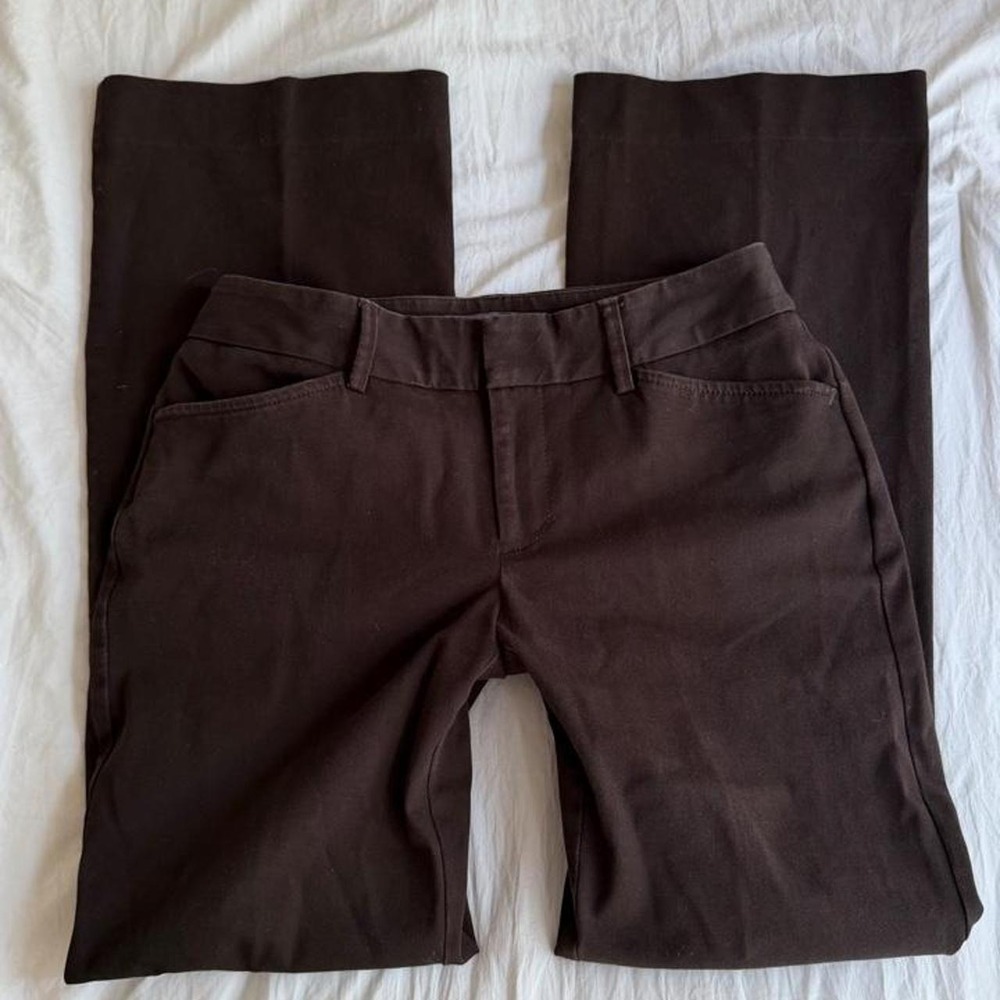 Eddie Bauer Brown Low Rise Trousers Work Pants Straight Leg Women Size 2